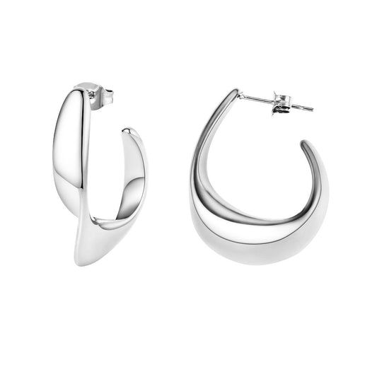 Abstract Silver Earring