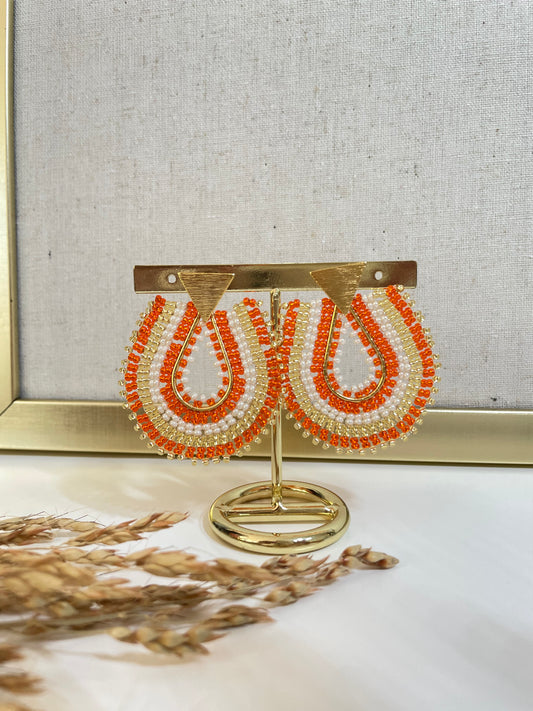 Orange Lines Earrings