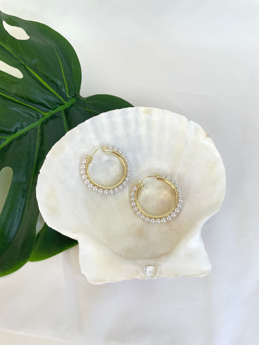 Argollas Bordadas en perlas
